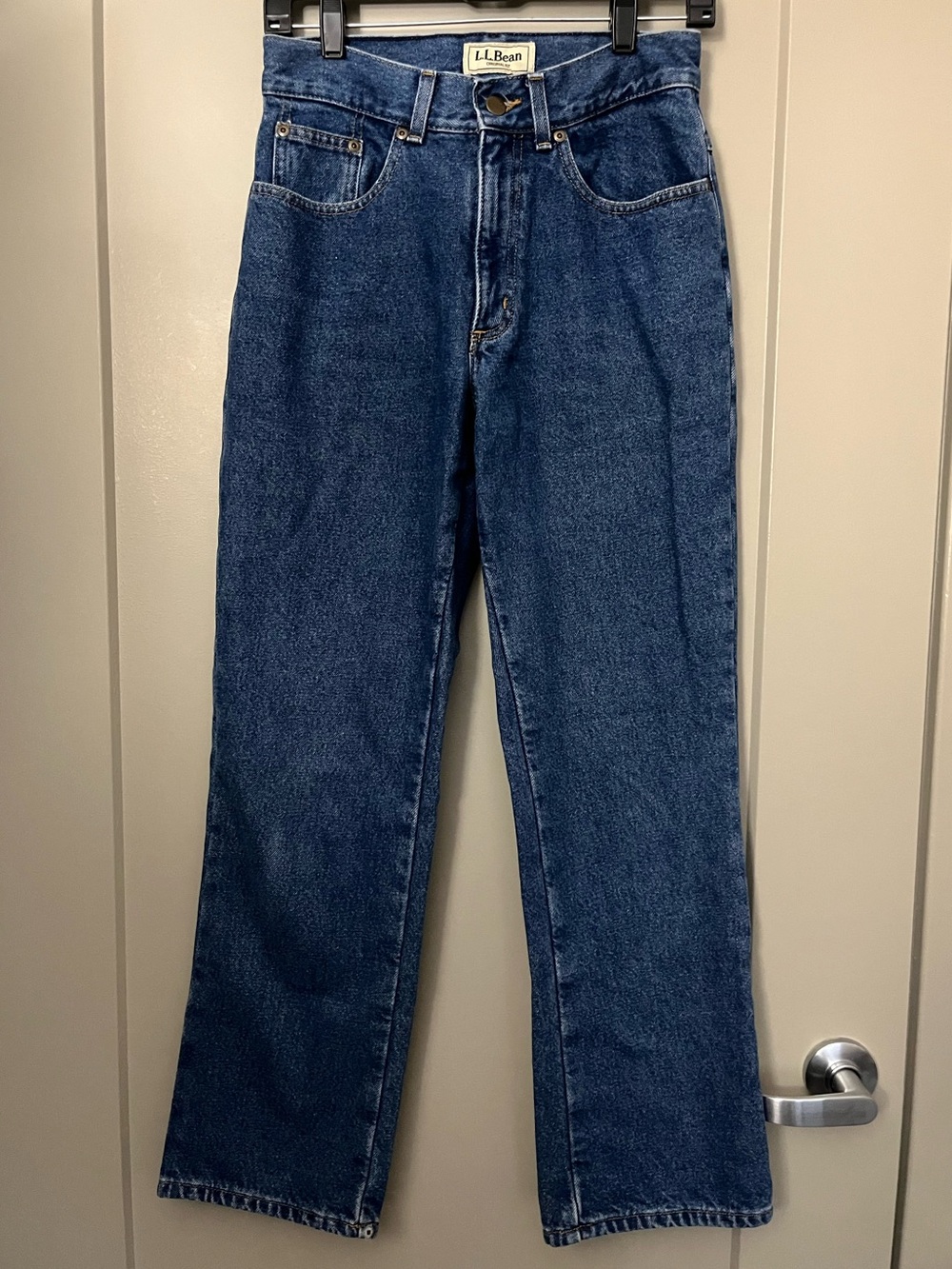 L.L. Bean Classic Straight-Leg Jeans with Plaid Lining